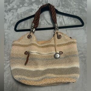 The Sak Sequoia Crochet hobo purse bag tan beige boho